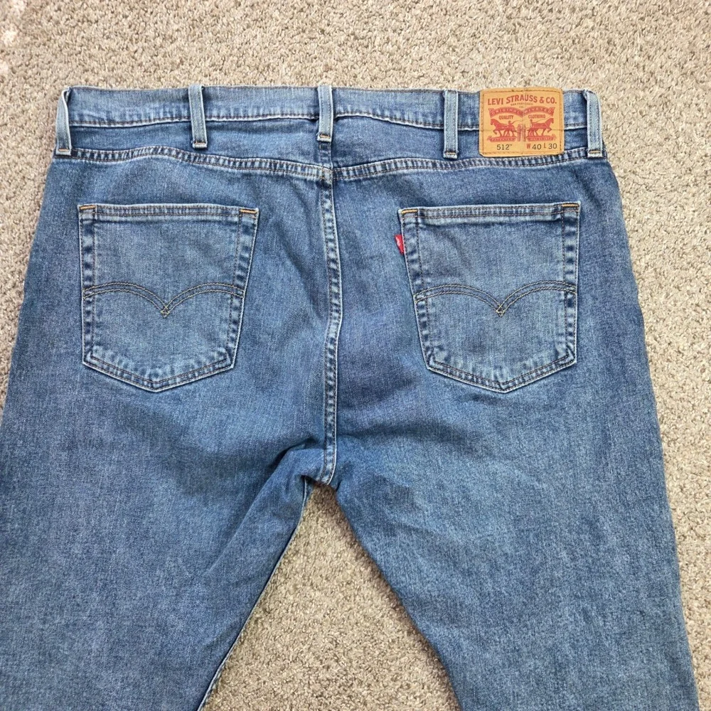 Levis 512 Slim Taper Jeans Mens 40x30 Medium Wash Blue Denim‎ Pants